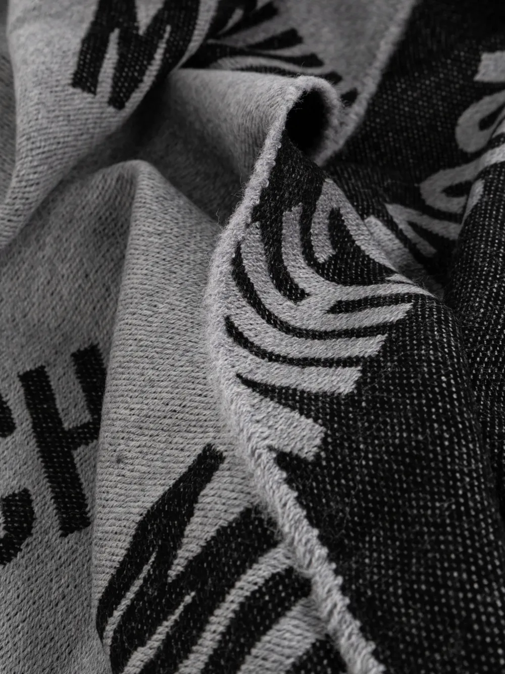 Moschino Sjaal met monogramprint en franje Grijs