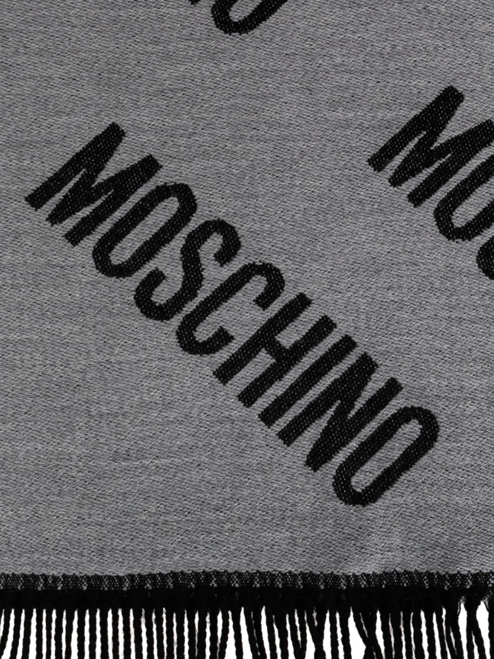 Moschino Sjaal met monogramprint en franje Grijs