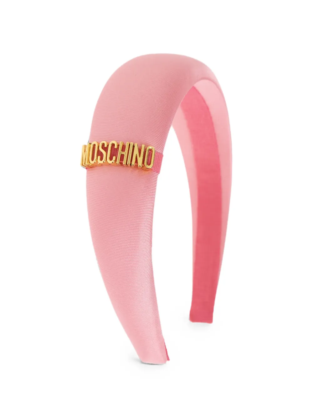 Moschino logo-plaque padded headband - Rosa