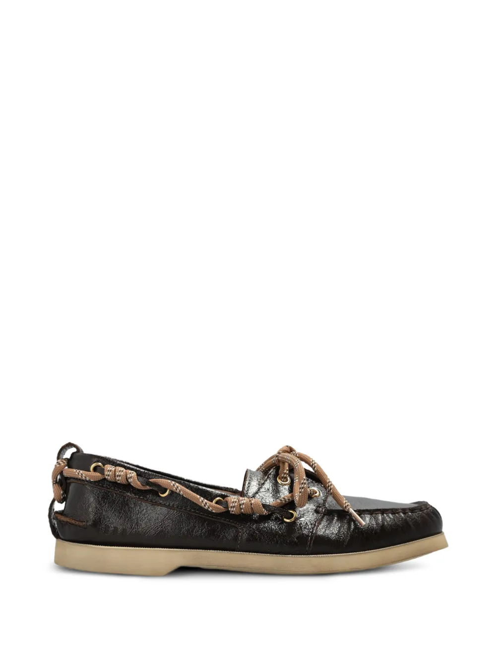 Golden Goose Cruise loafer in glossy dark brown leather - Marrone