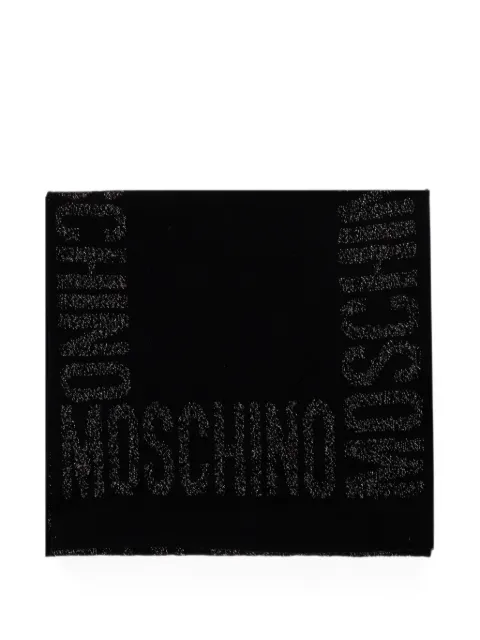Moschino logo-print Lurex scarf