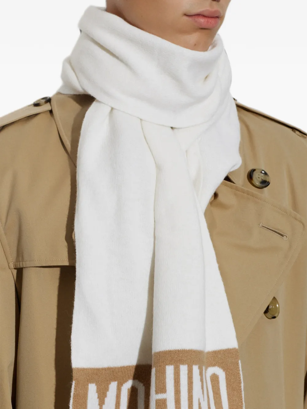 Moschino Intarsia sjaal Wit