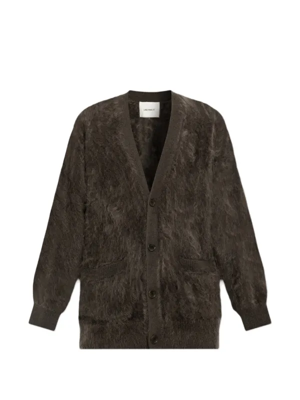 Lisa Yang Devean Brushed Cardigan in Brown