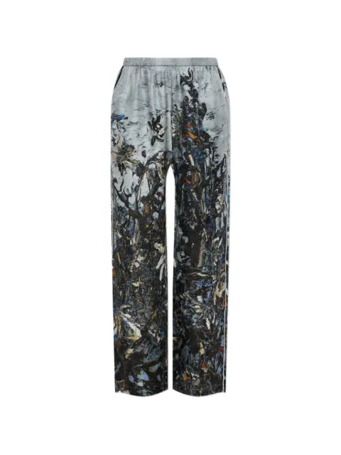 MUNTHE Varum abstract-print silk trousers