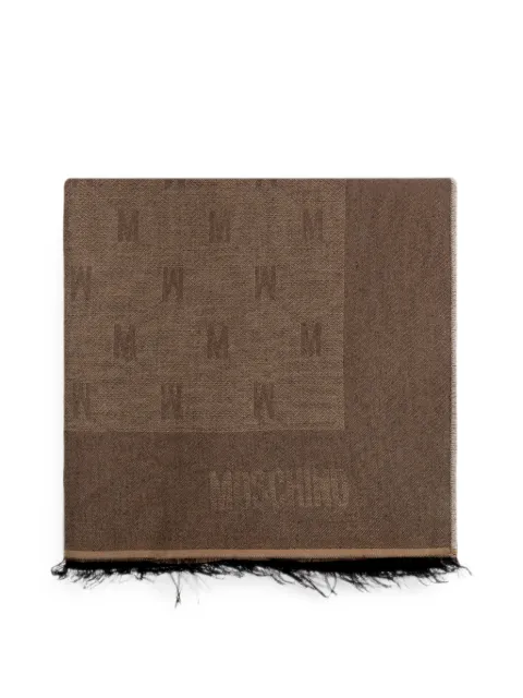 Moschino monogram frayed-edge scarf