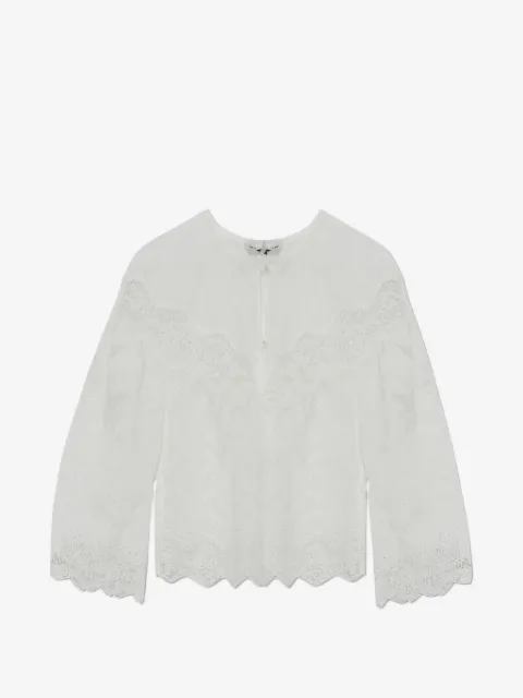 MUNTHE Valiance embroidered lace-trim blouse