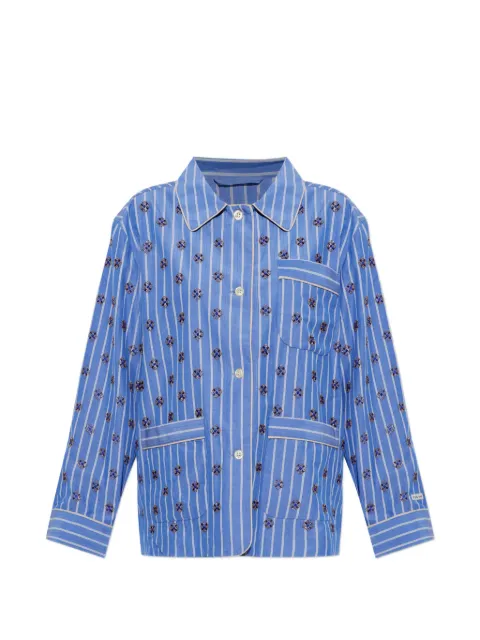 MUNTHE Vintager bead-embellished striped shirt