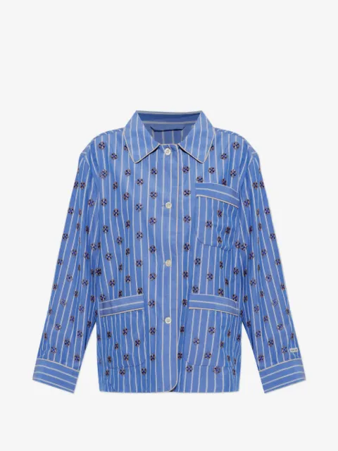 MUNTHE Vintager bead-embellished striped shirt