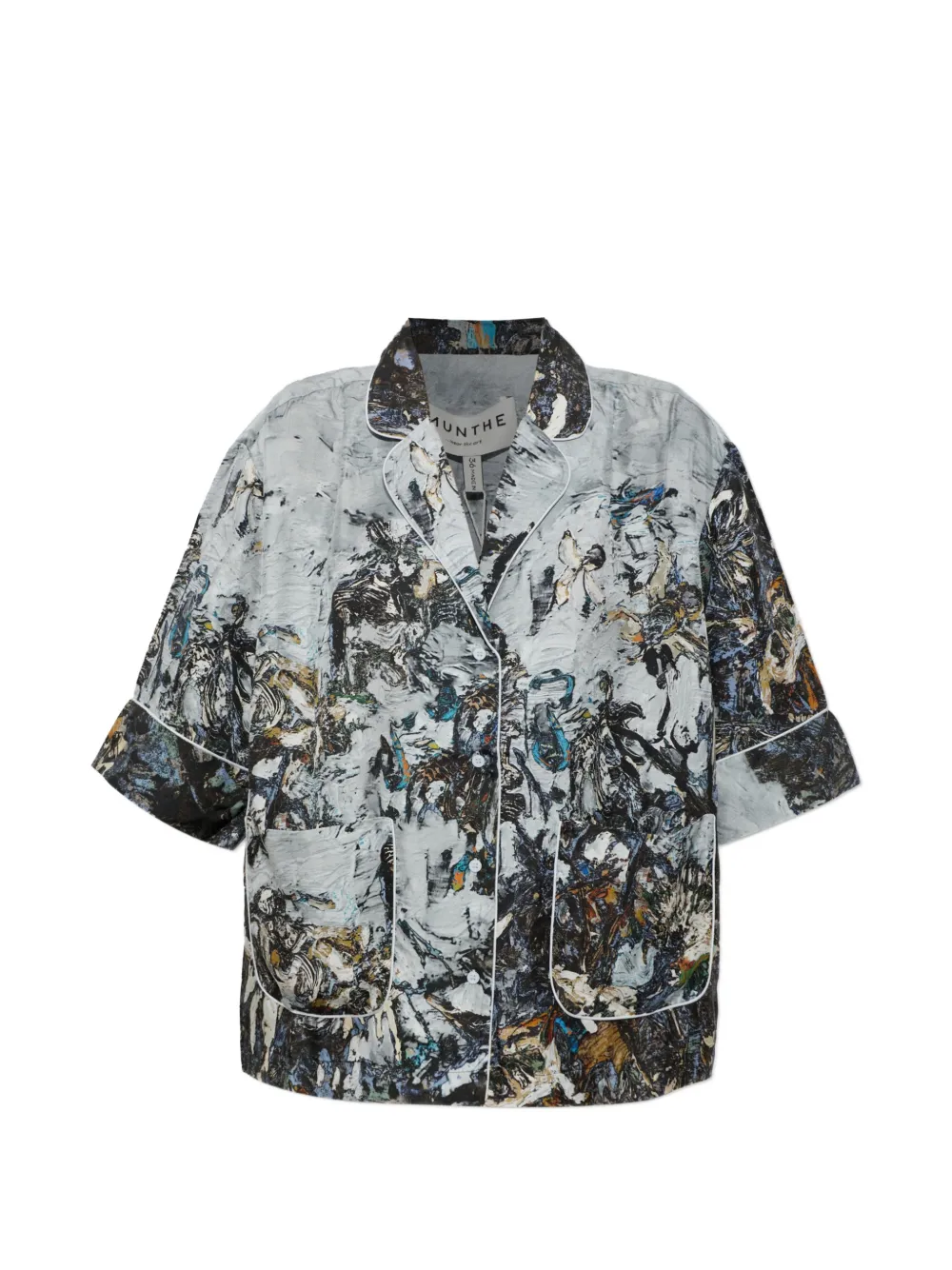 MUNTHE Vushi printed silk shirt - Grigio