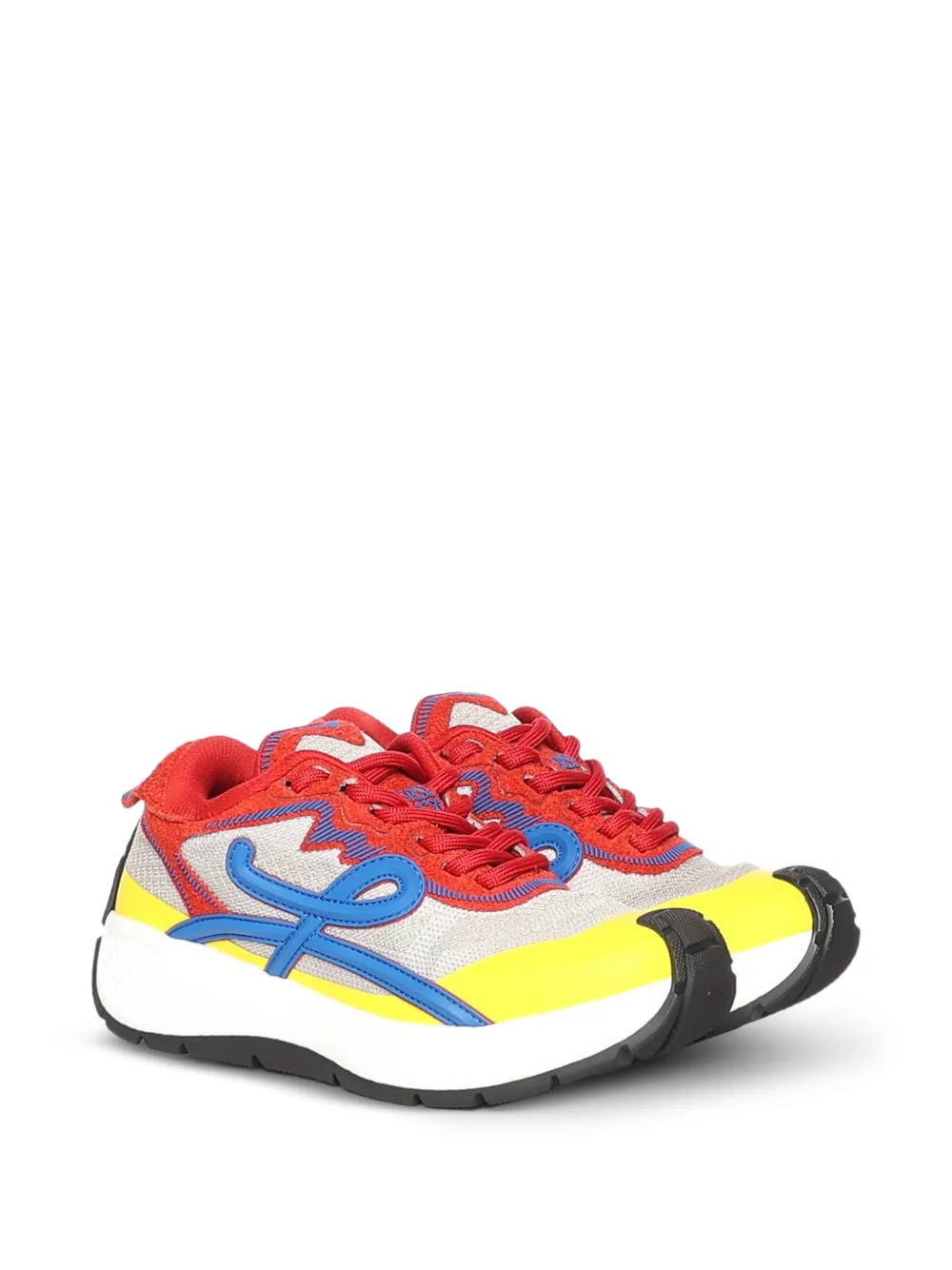 LOEWE Pogo sneakers in technical knit and suede Rood