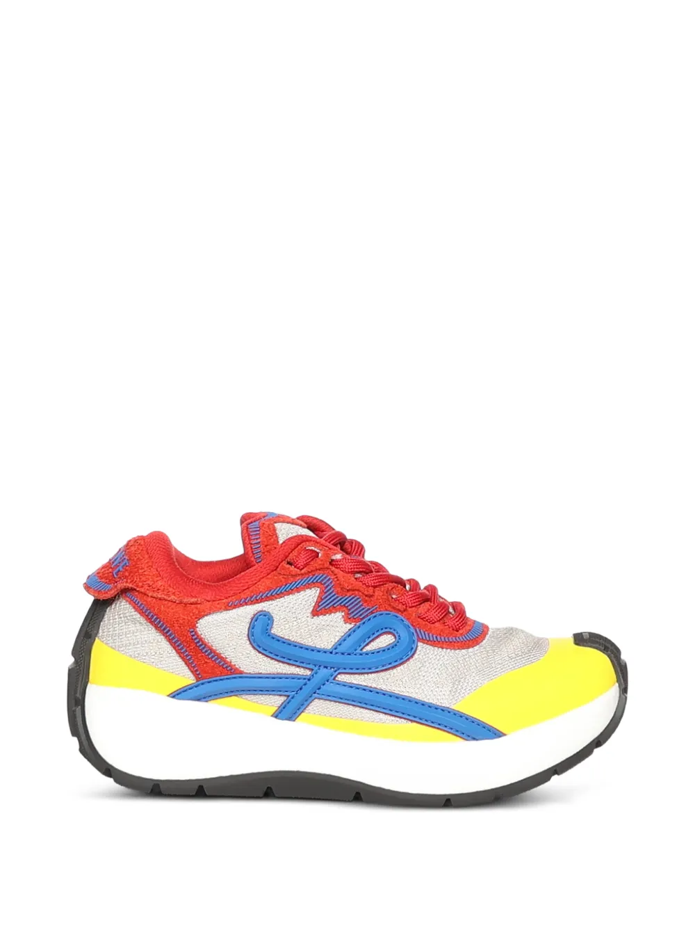 LOEWE Pogo sneakers in technical knit and suede Rood