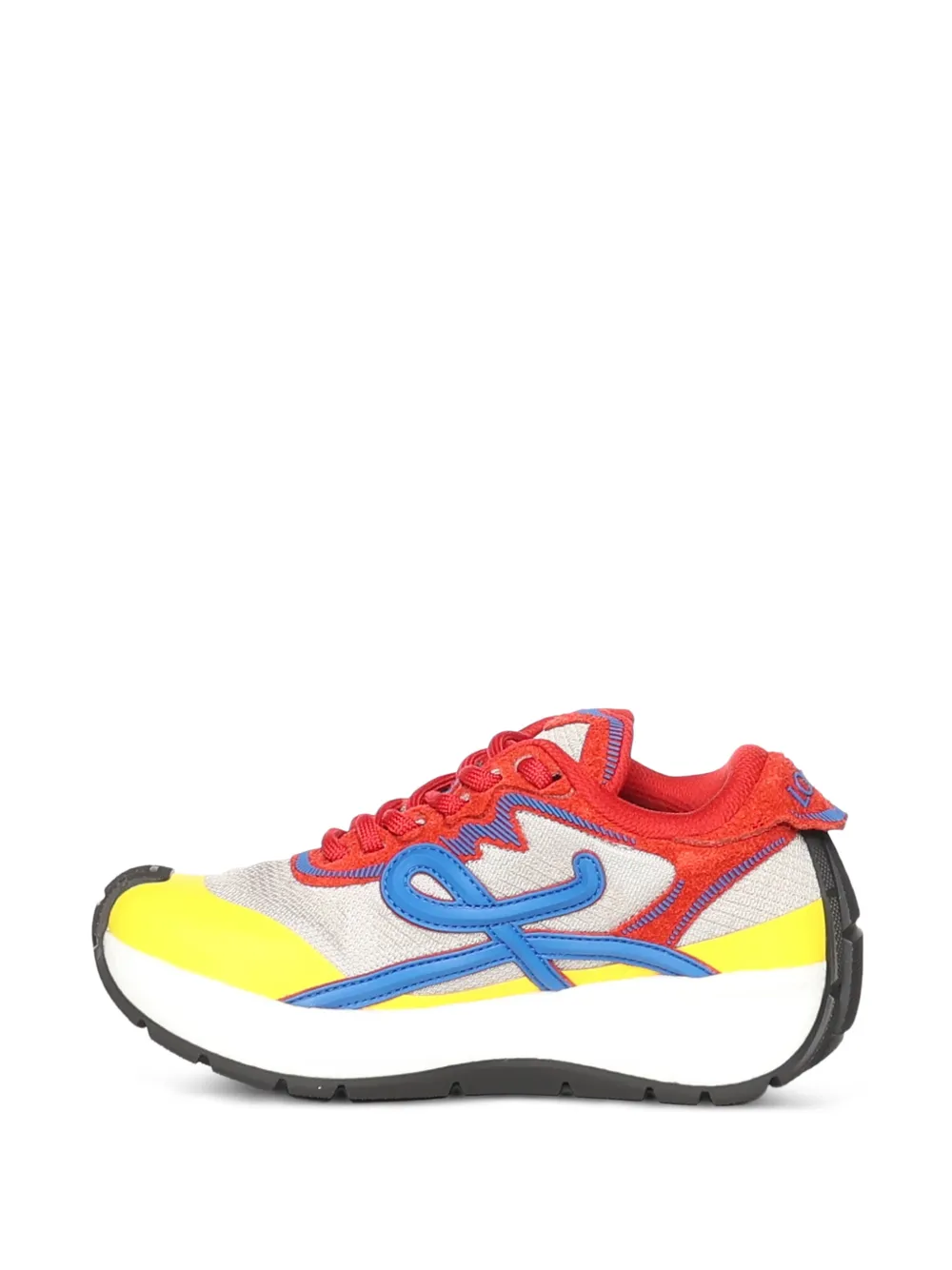LOEWE Pogo sneakers in technical knit and suede Rood