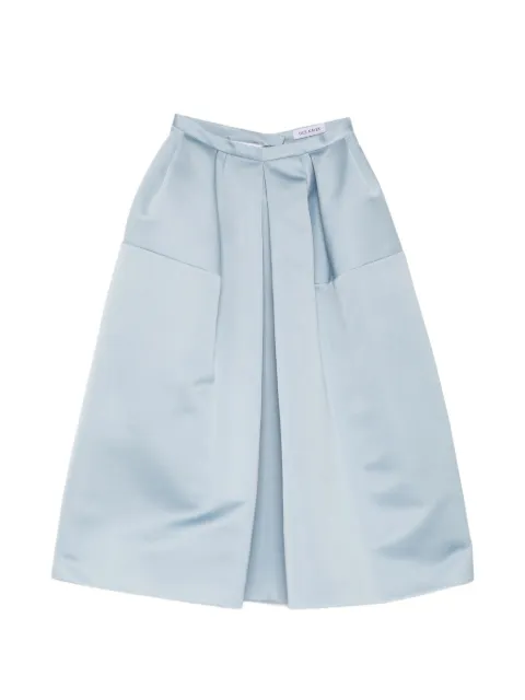 Dice Kayek pleated satin-finish skirt