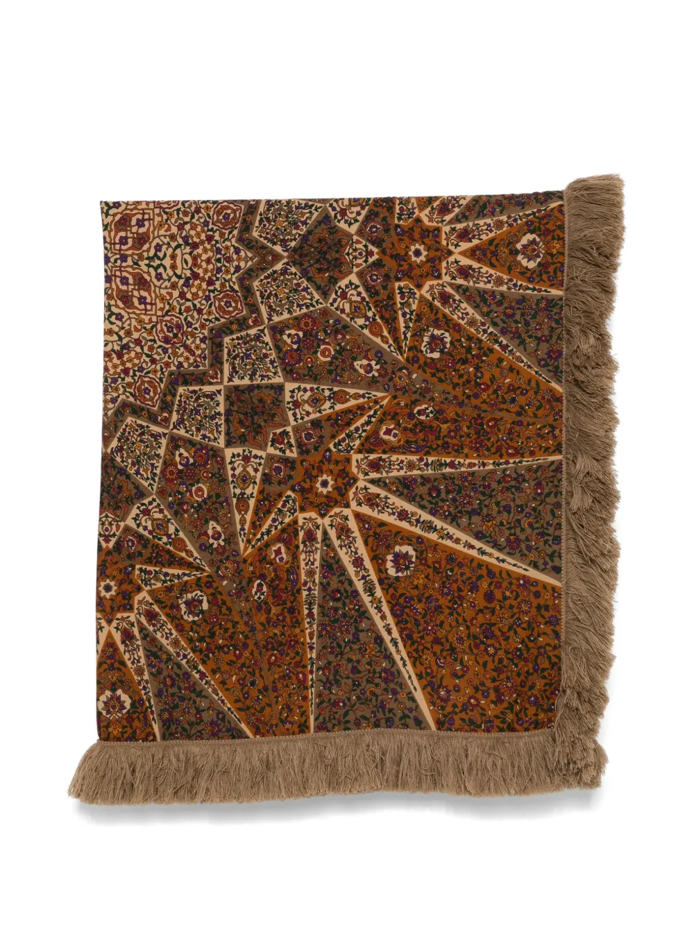 A.N.G.E.L.O. Vintage Cult Sciarpa a fiori con frange anni '1970 - Arancione