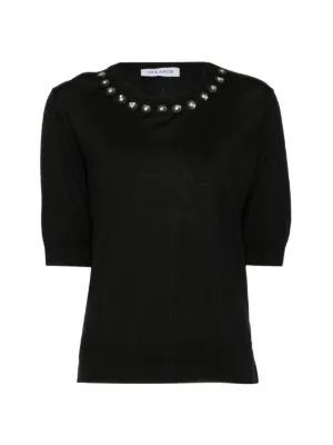 Ermanno Scervino floral-lace Knitted Top | Black | FARFETCH