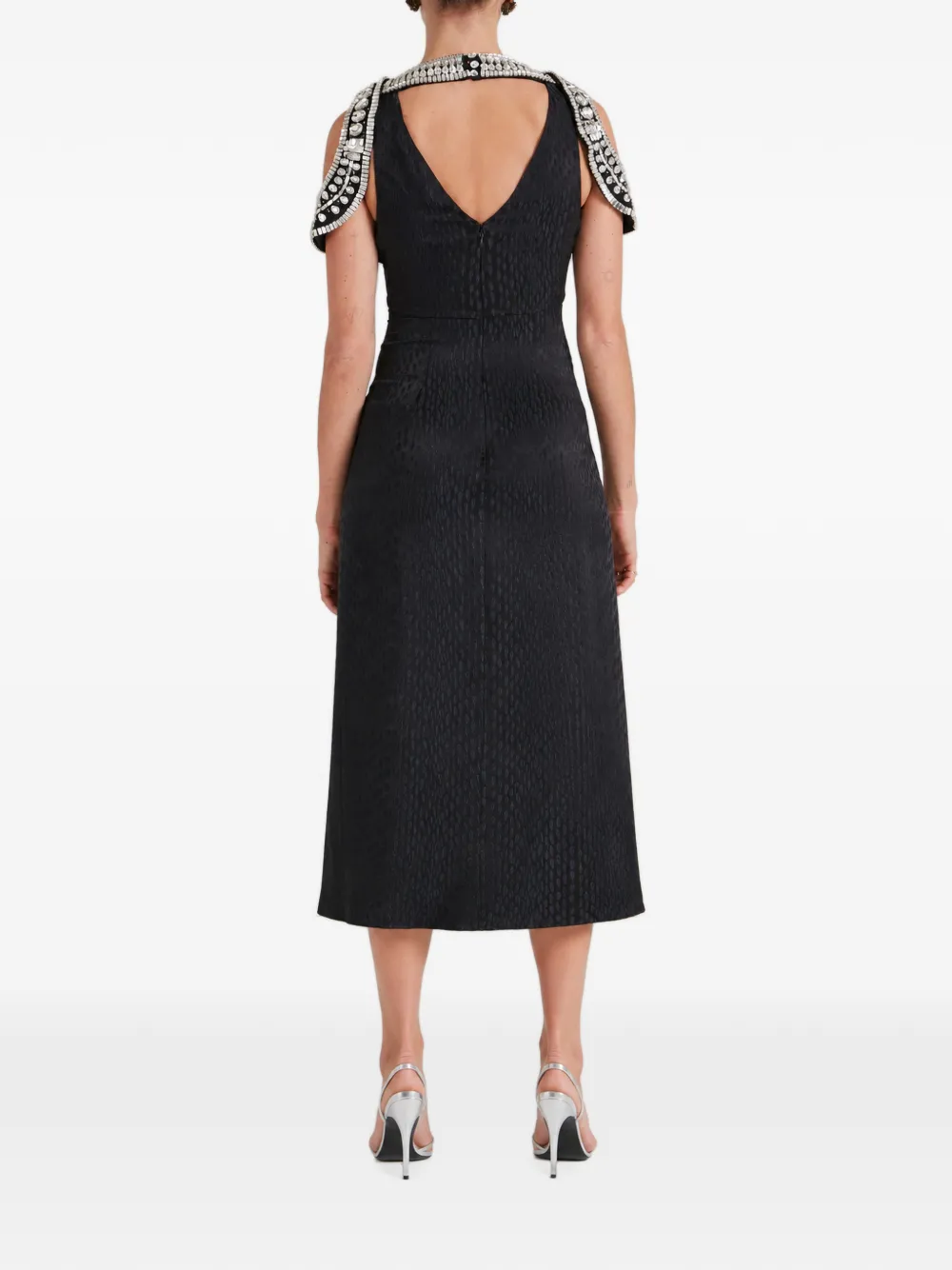 Temperley London Pyramus cold-shoulder midi dress Zwart