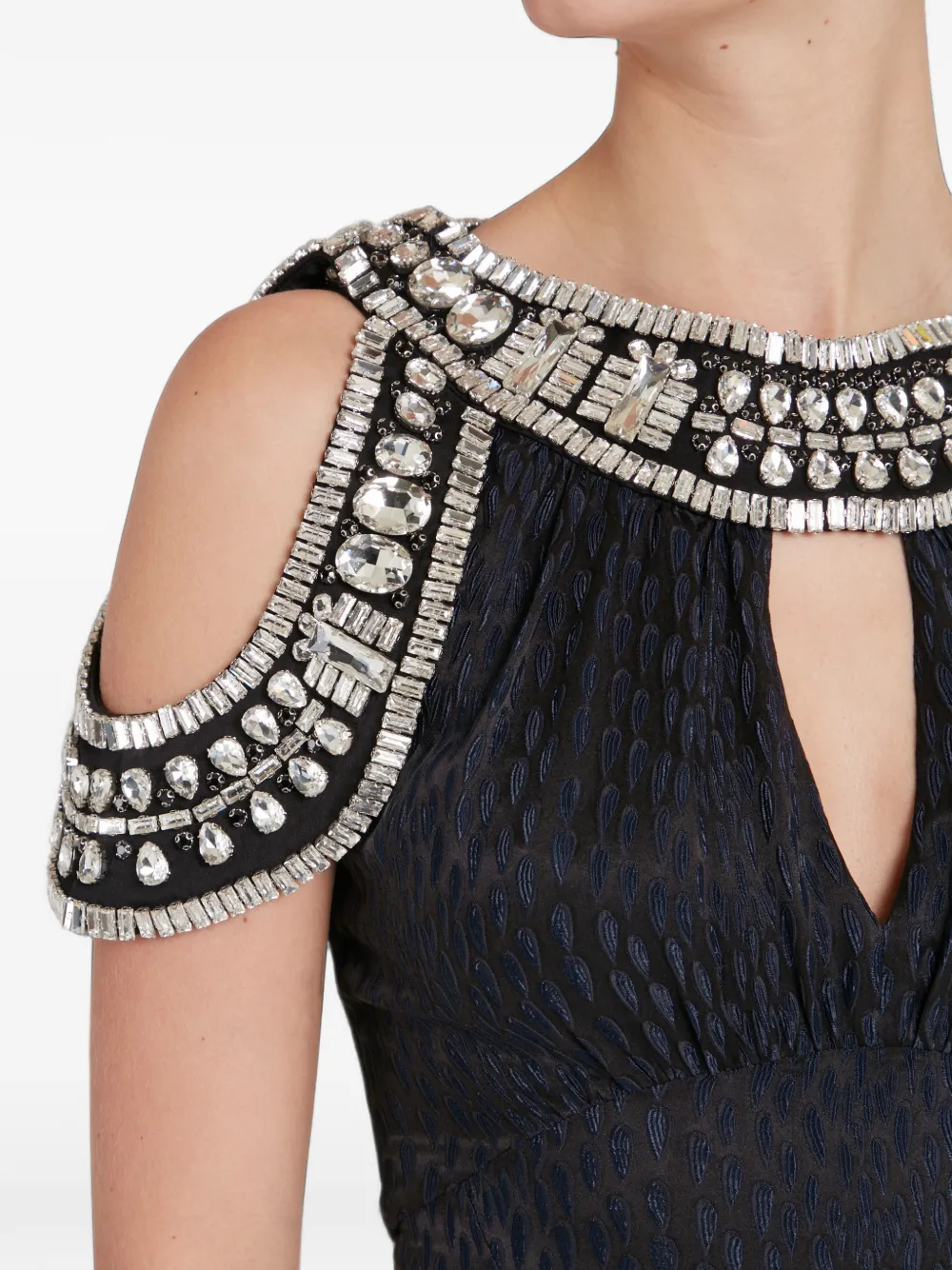 Temperley London Pyramus cold-shoulder midi dress Zwart