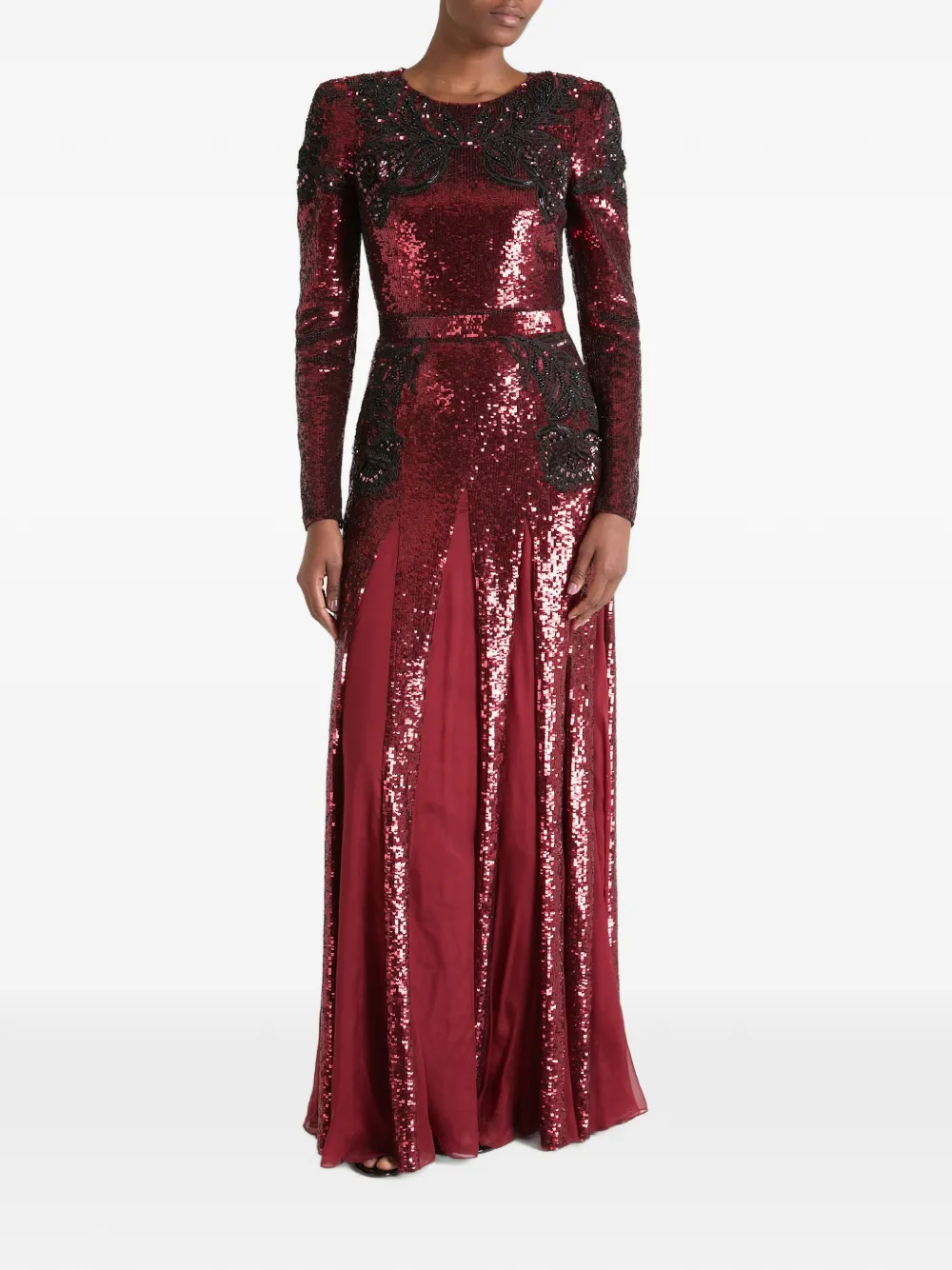 Temperley London Porta Sequin-embellished Maxi Gown In Red
