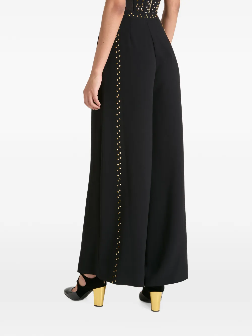 Temperley London Oberon palazzo broek verfraaid met studs Zwart
