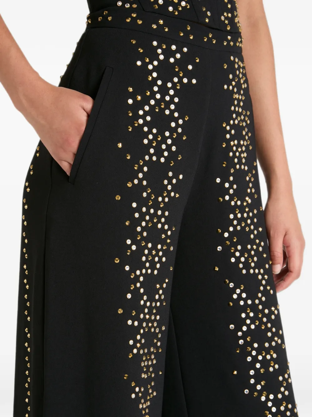 Temperley London Oberon palazzo broek verfraaid met studs Zwart