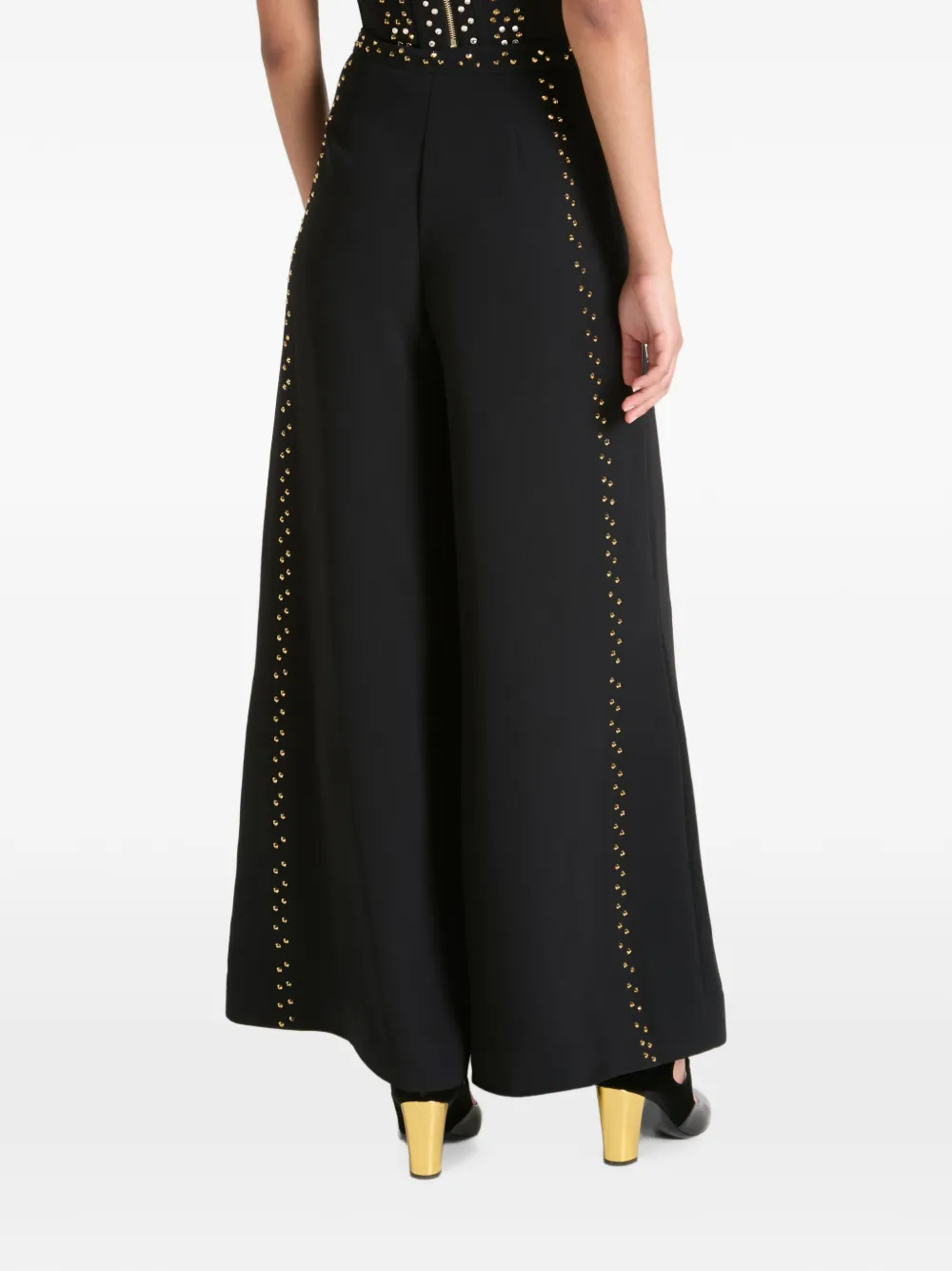 Temperley London Oberon palazzo broek verfraaid met studs Zwart