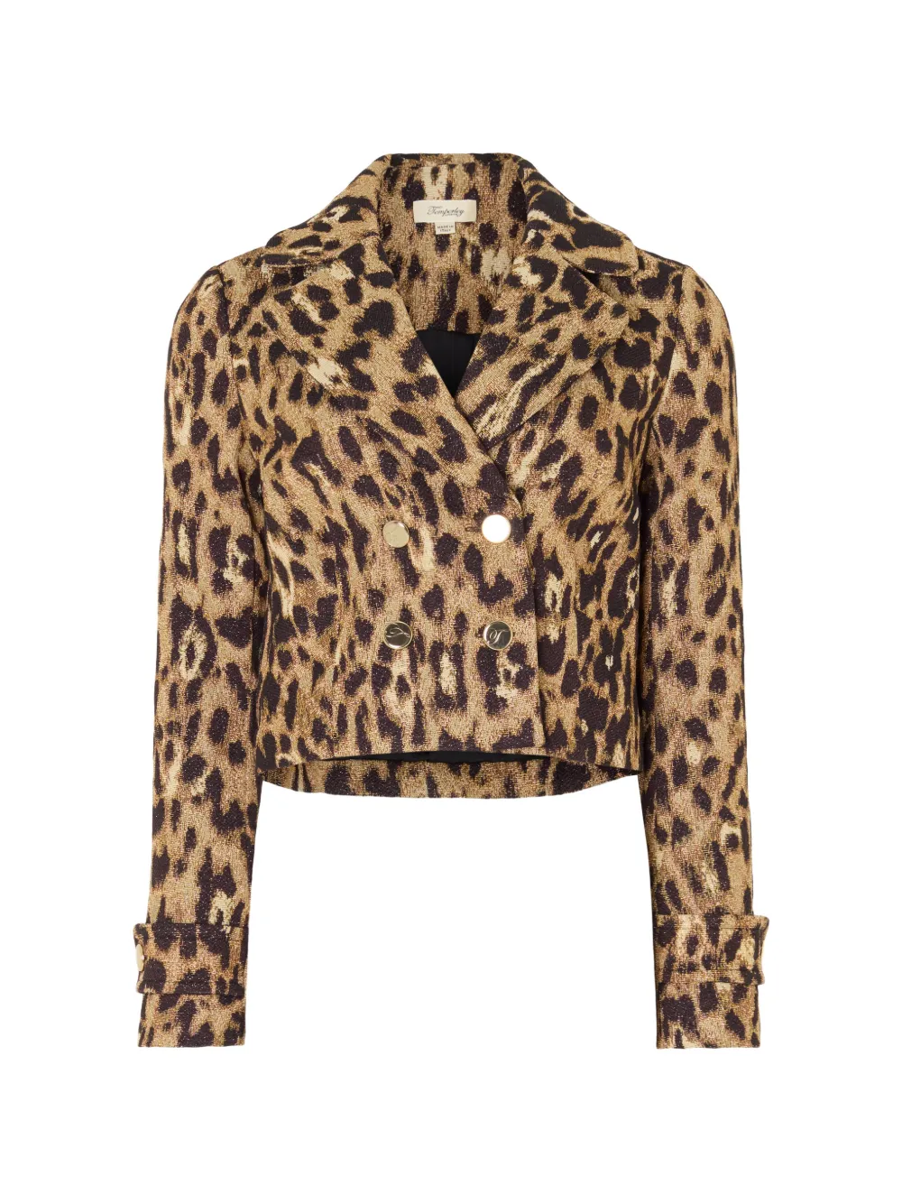 Temperley London Amara leopard-print cropped jacket