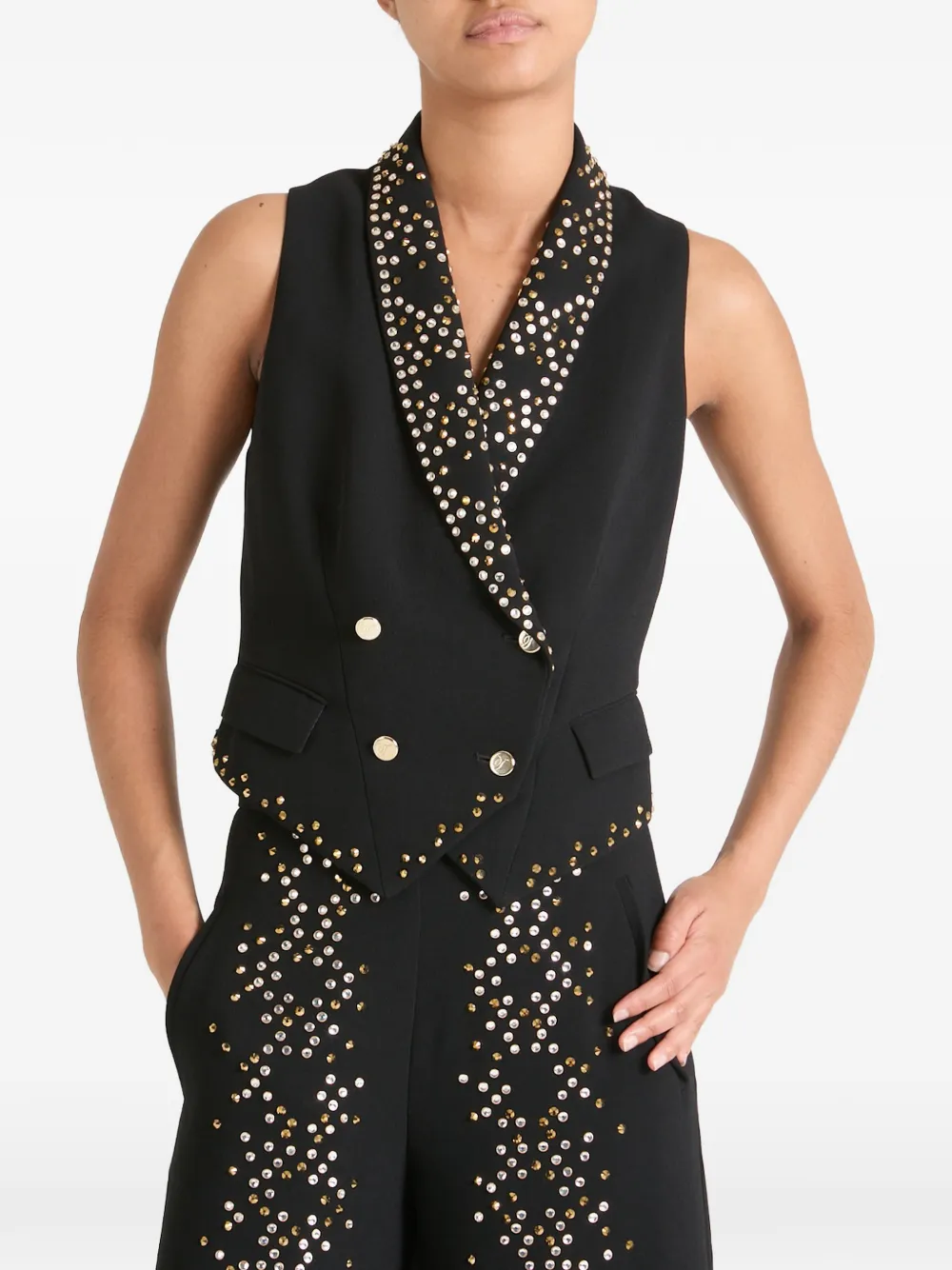Temperley London Oberon gilet verfraaid met kristallen Zwart