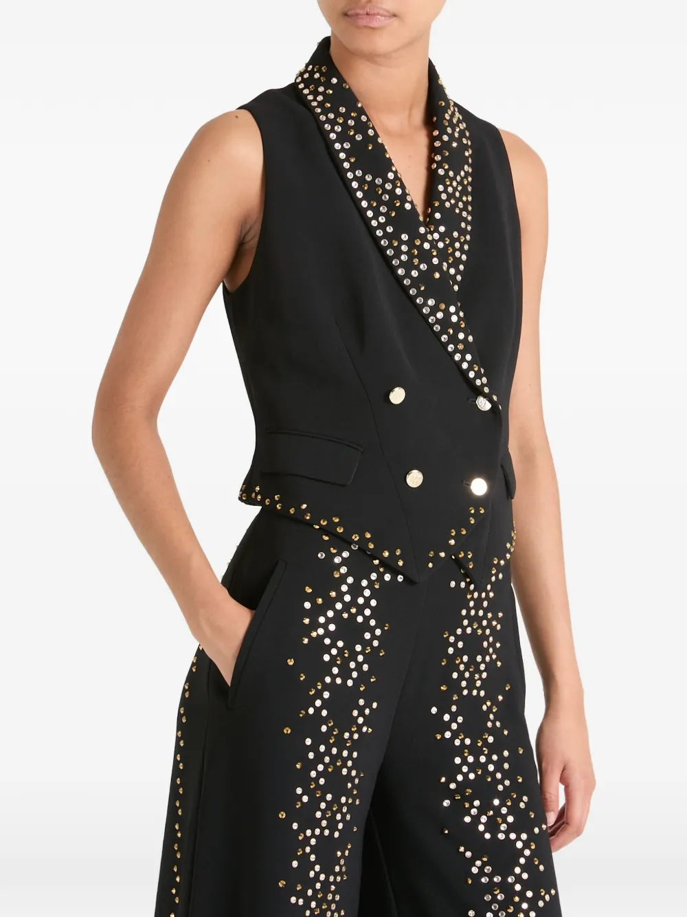 Temperley London Oberon gilet verfraaid met kristallen Zwart