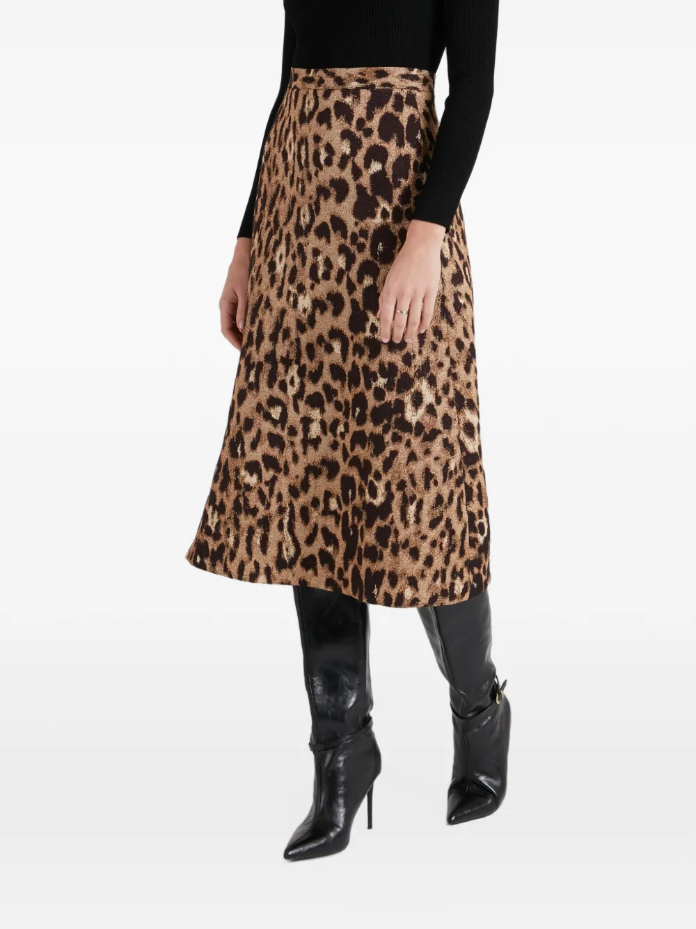 Temperley London Amara midi-rok met luipaard-print Bruin