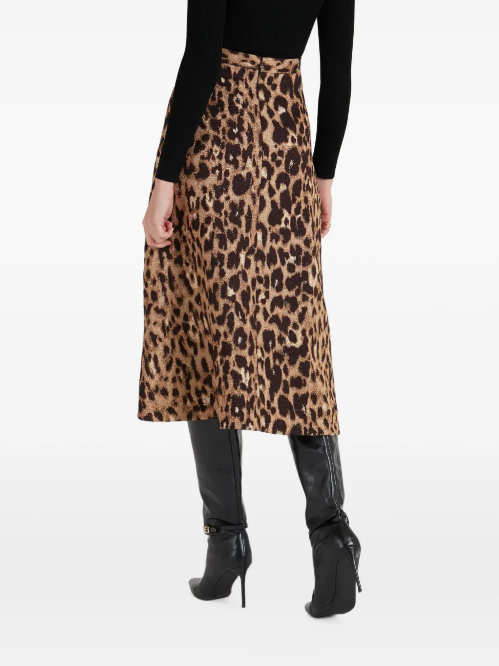 Temperley London Amara midi-rok met luipaard-print Bruin