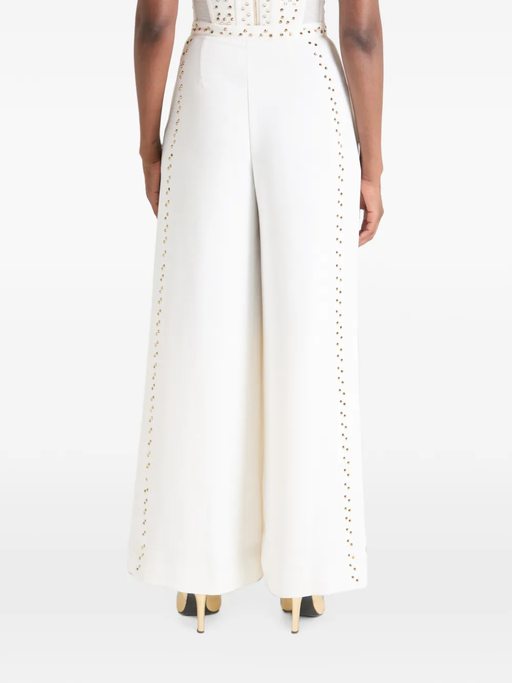Temperley London Oberon high waist broek verfraaid met studs Wit