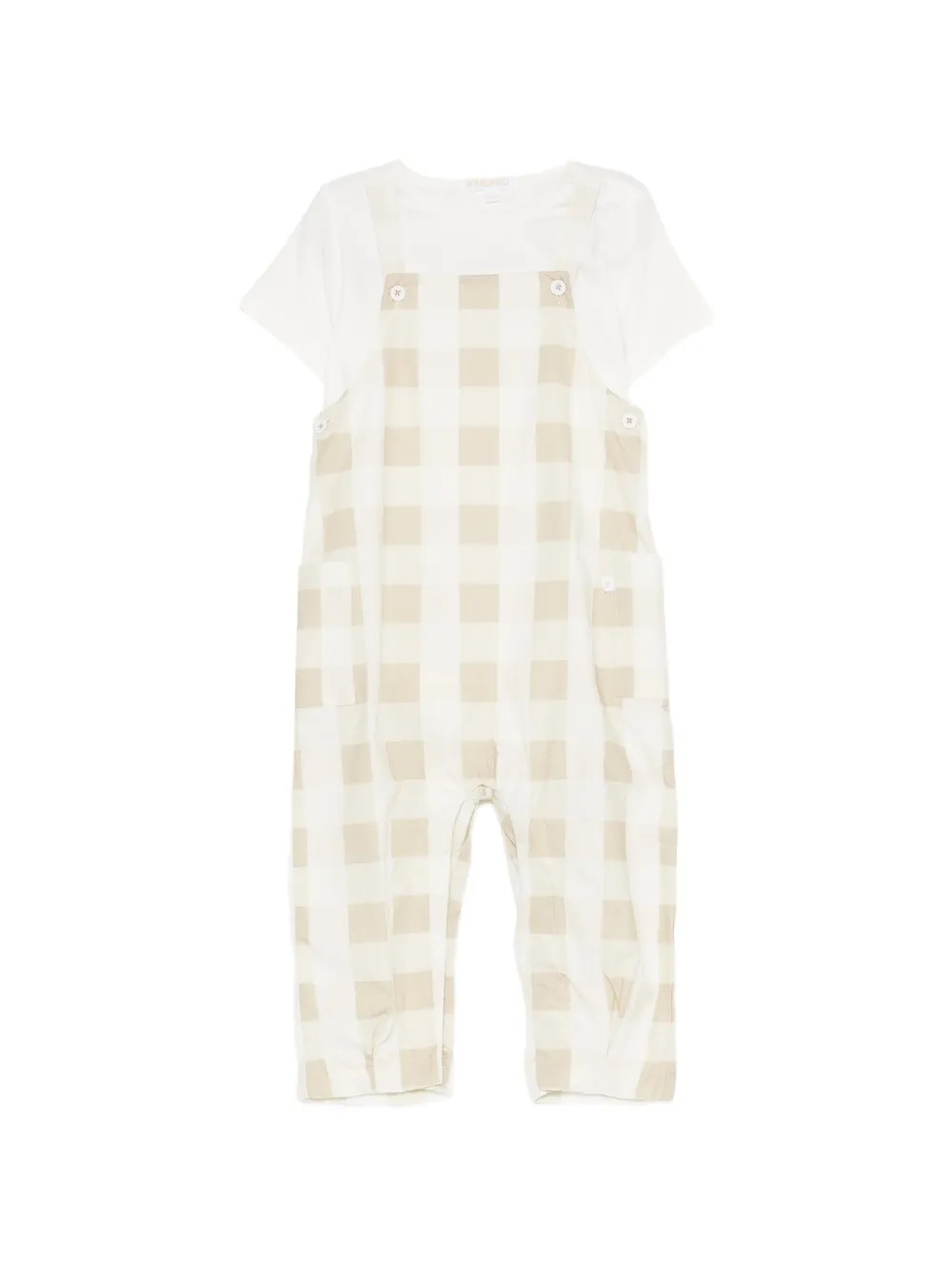 KINDRED gingham-check dungarees set Beige