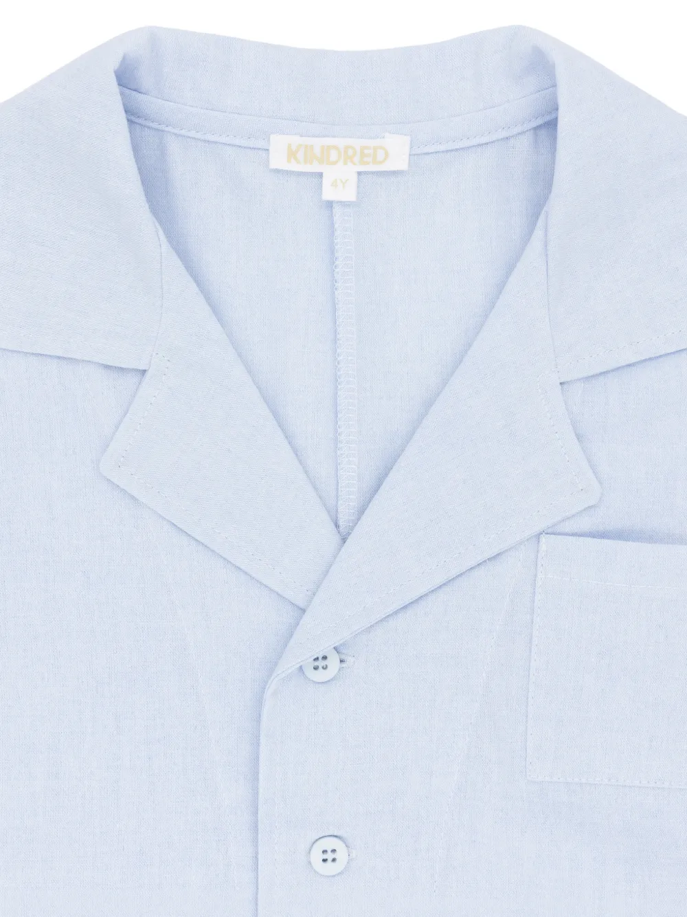 KINDRED Shirt met gekerfde revers en korte mouwen Blauw
