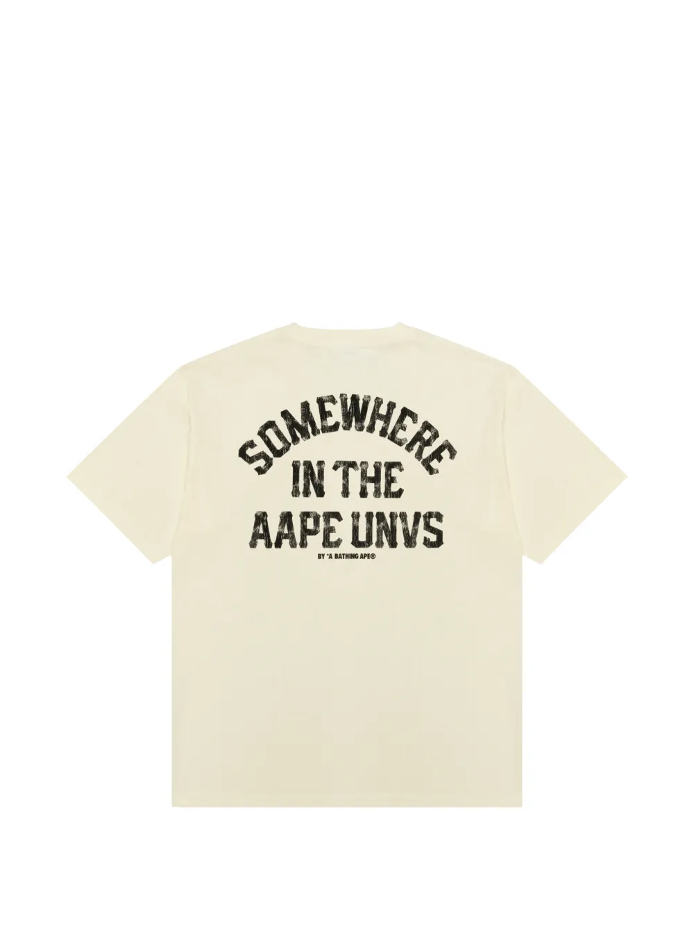 AAPE BY *A BATHING APE Katoenen T-shirt met logoprint Beige
