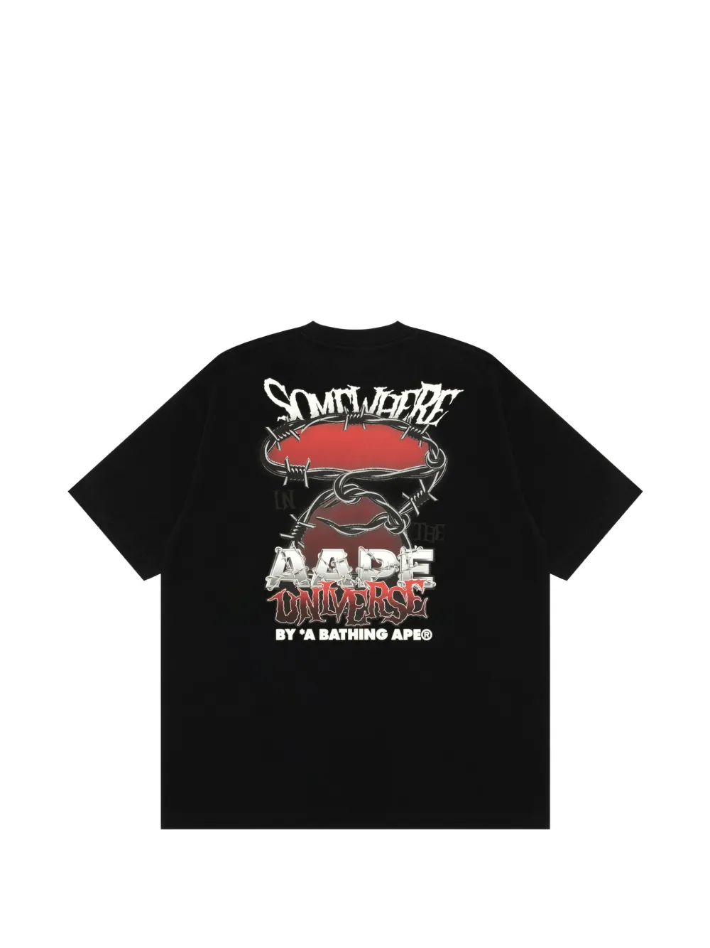 AAPE BY *A BATHING APE T-shirt met grafische print Zwart