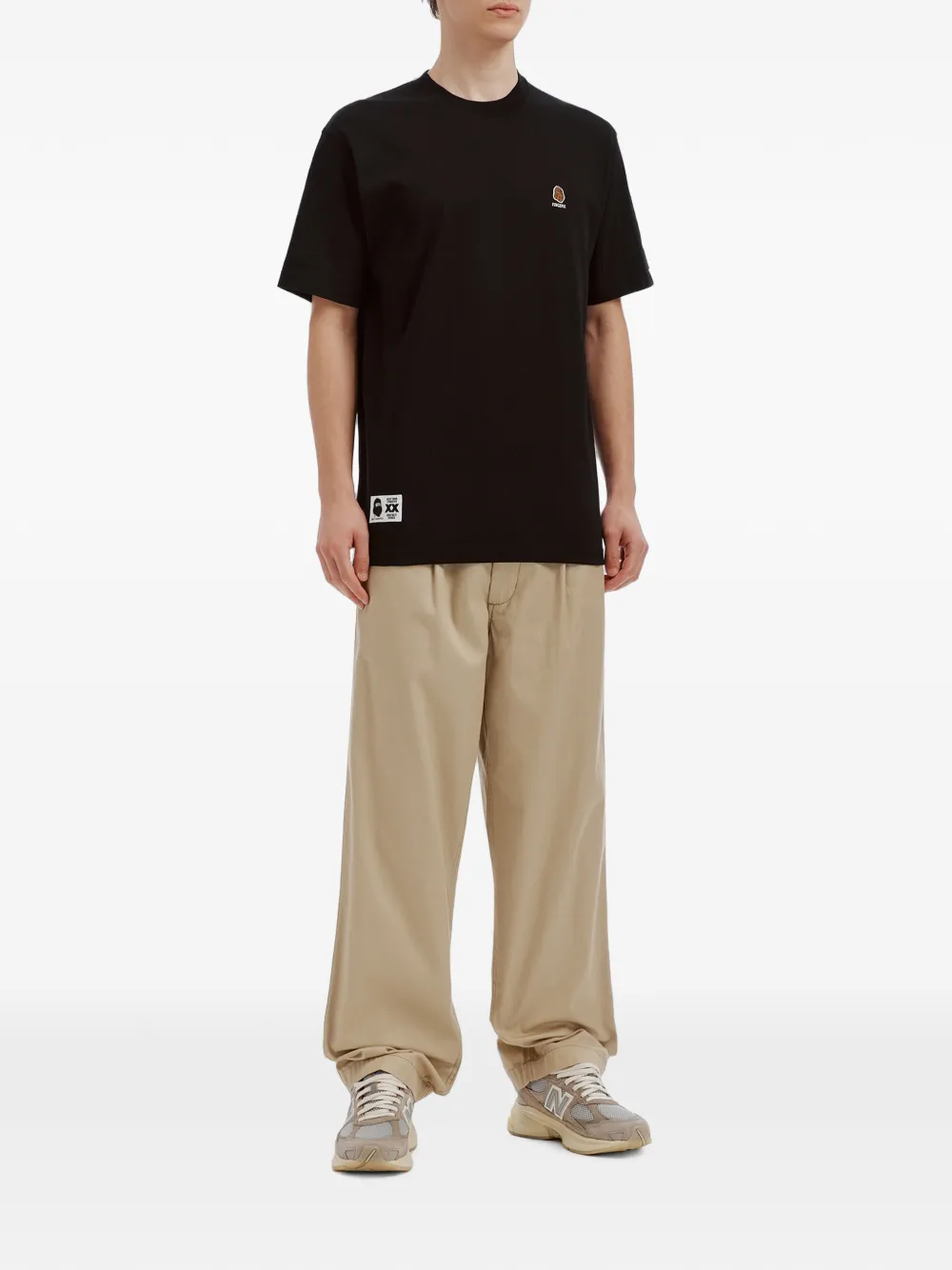 FINGERCROXX T-shirt met logopatch Zwart