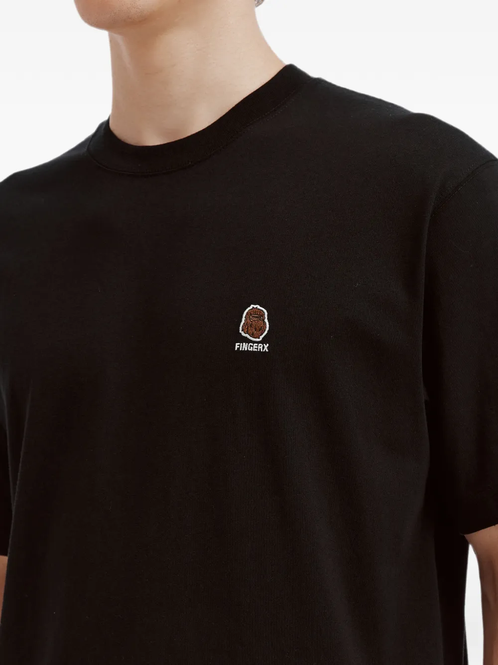FINGERCROXX T-shirt met logopatch Zwart