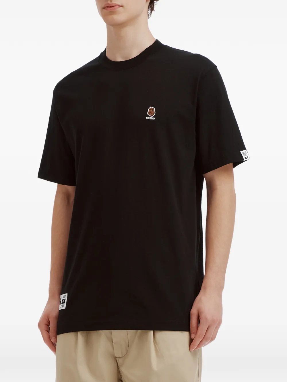 FINGERCROXX T-shirt met logopatch Zwart