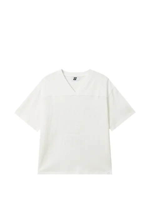 izzue t-shirt à logo embossé et empiècements en mesh