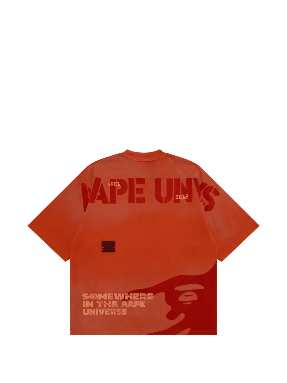 AAPE BY *A BATHING APE Katoenen T-shirt met logoprint Oranje