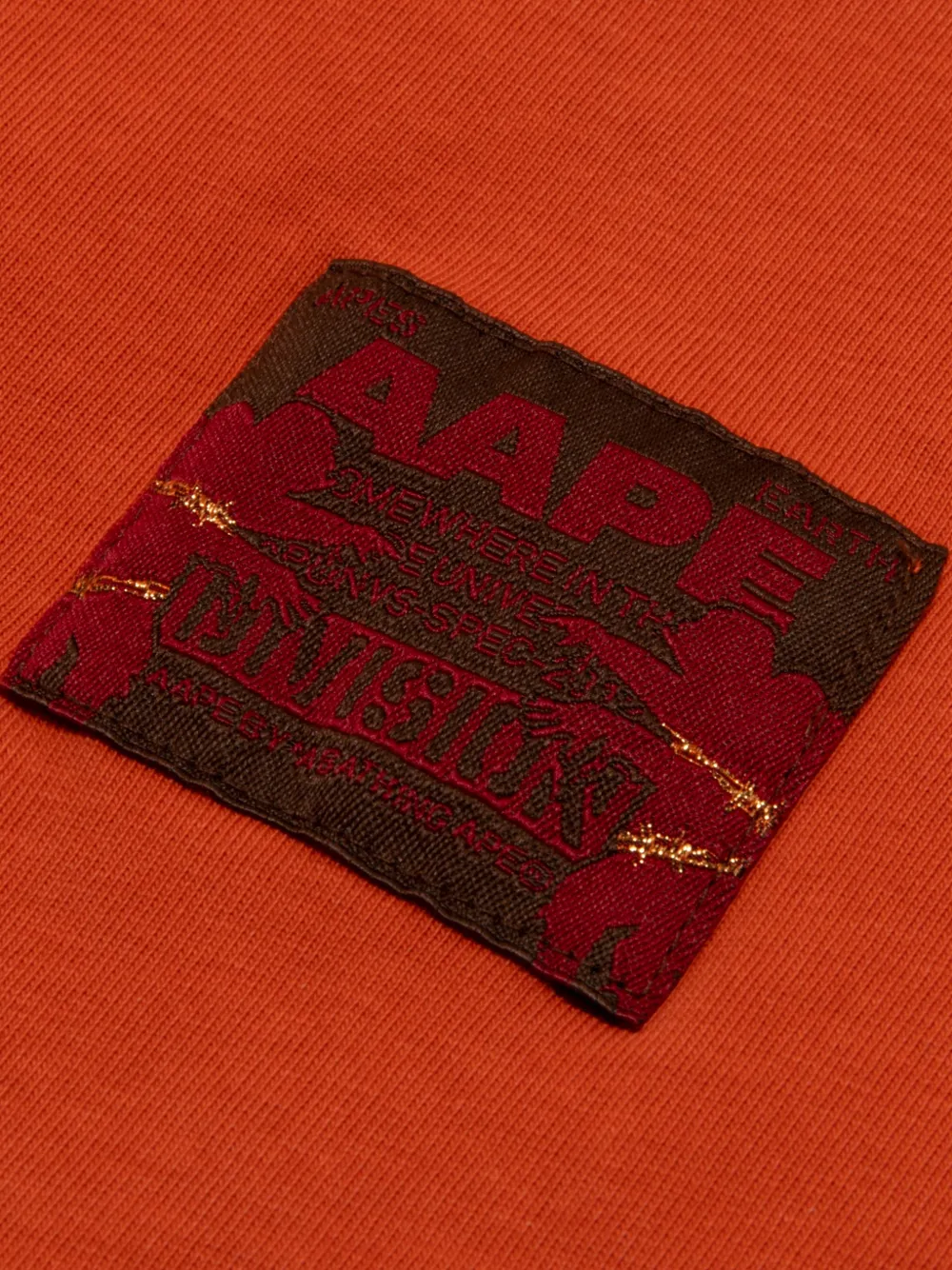 AAPE BY *A BATHING APE Katoenen T-shirt met logoprint Oranje
