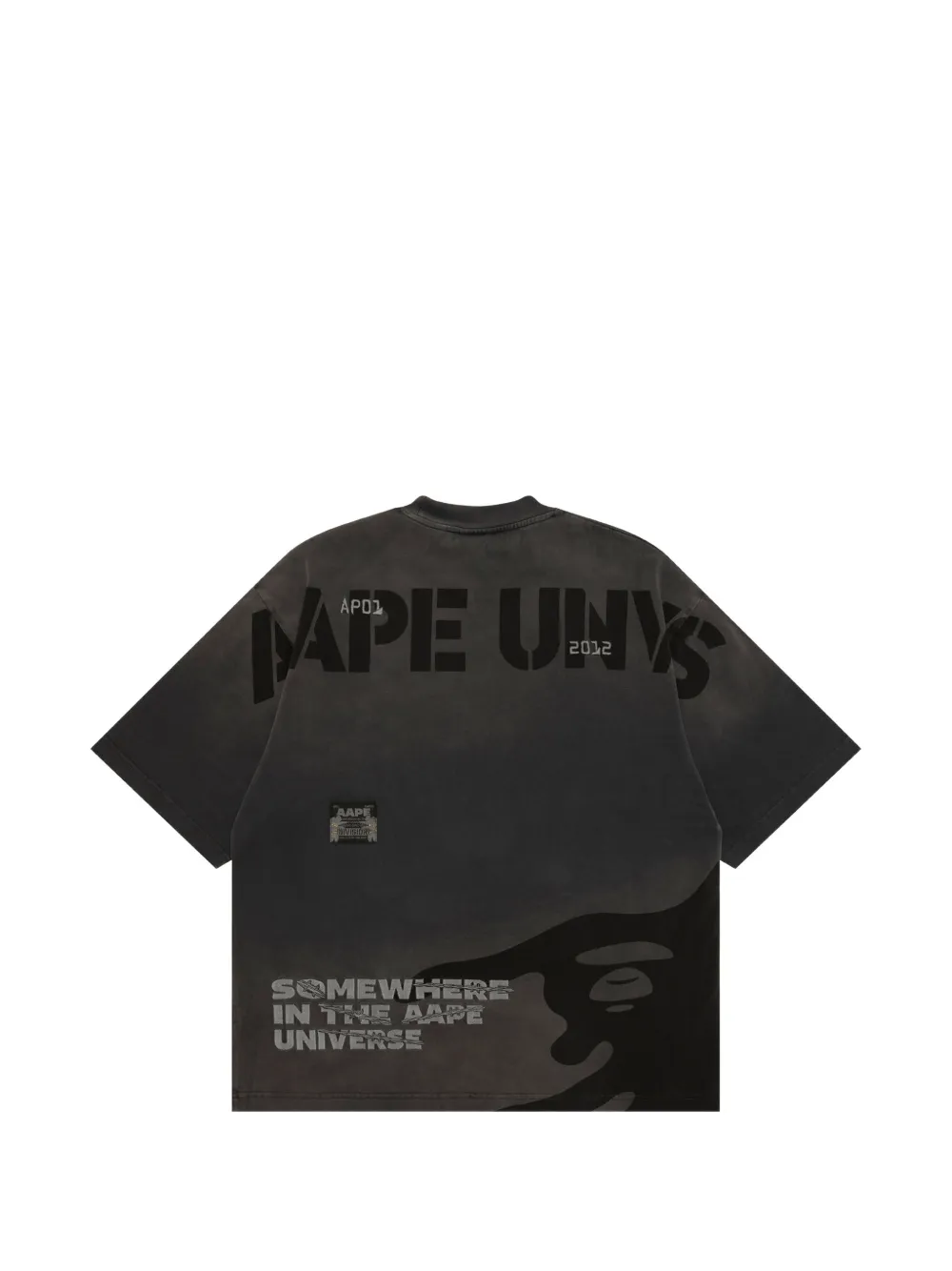 AAPE BY *A BATHING APE Katoenen T-shirt met logoprint Grijs