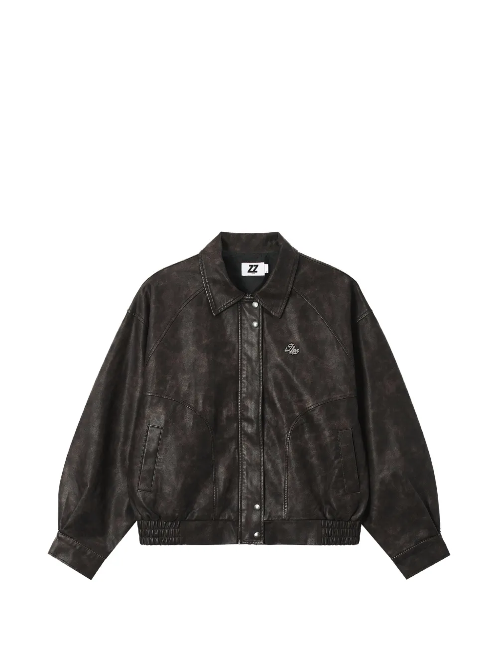 Izzue Logo-plaque Panelled Bomber Jacket In Brown