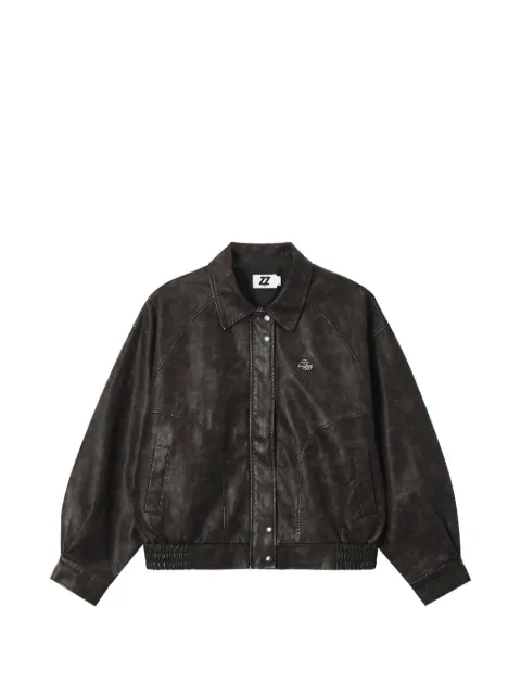 izzue logo-plaque panelled bomber jacket