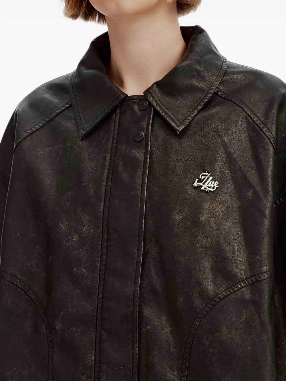 izzue Bomberjack met logoprint Zwart