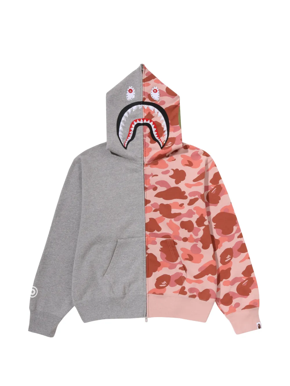 A BATHING APE® 1st Camo crystal-stone shark full-zip hoodie - Grau