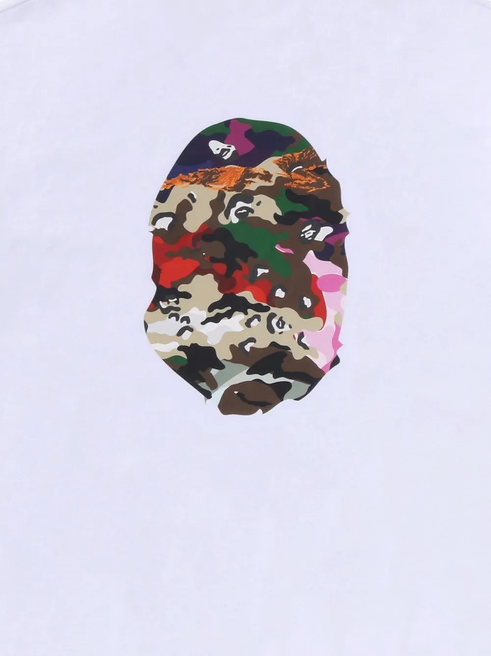 A BATHING APE Head T-shirt met grafische print Wit