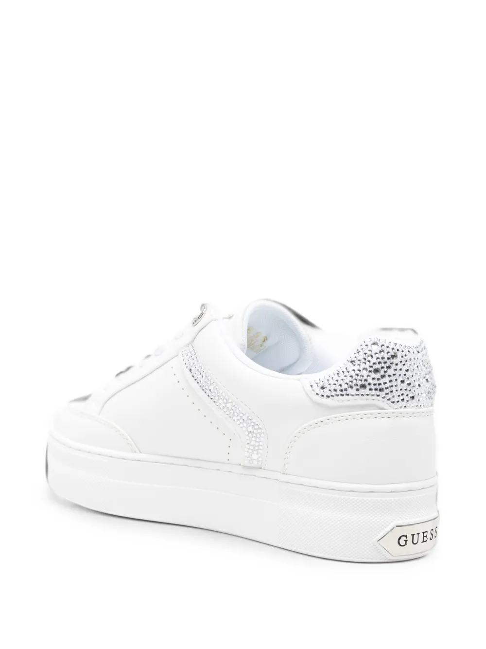 GUESS USA Leren sneakers verfraaid met stras Wit