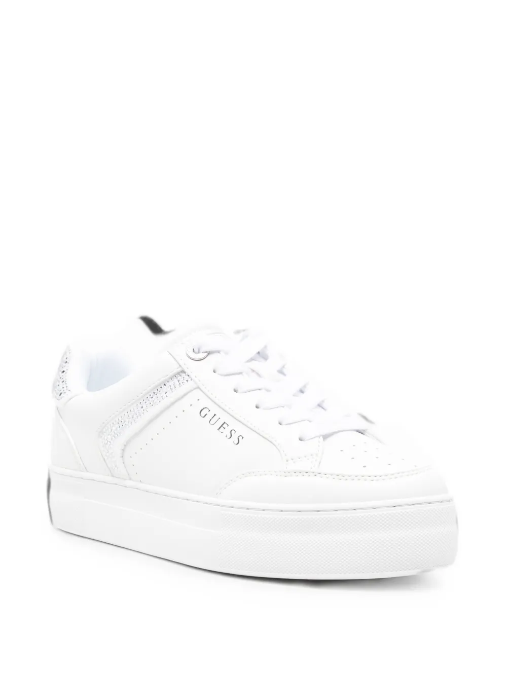 GUESS USA Leren sneakers verfraaid met stras Wit