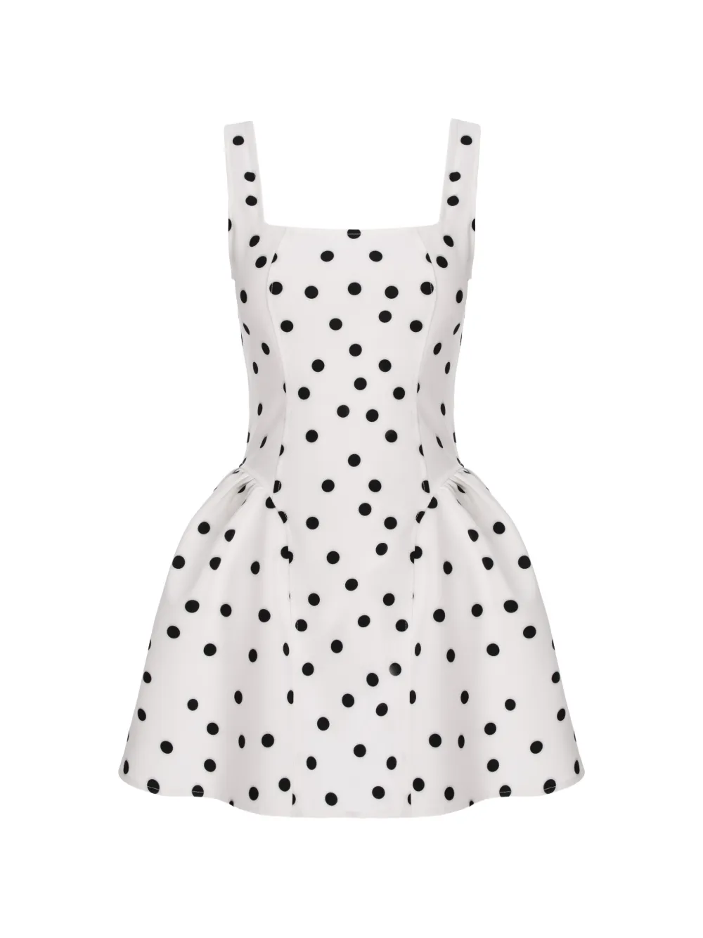Hamza Polka-dot Lace-up Dress In White
